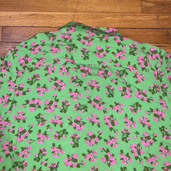 Natasha Zinko Floral Button Down Shirt in Lime Green, size Medium/4 - Picture 12 of 14
